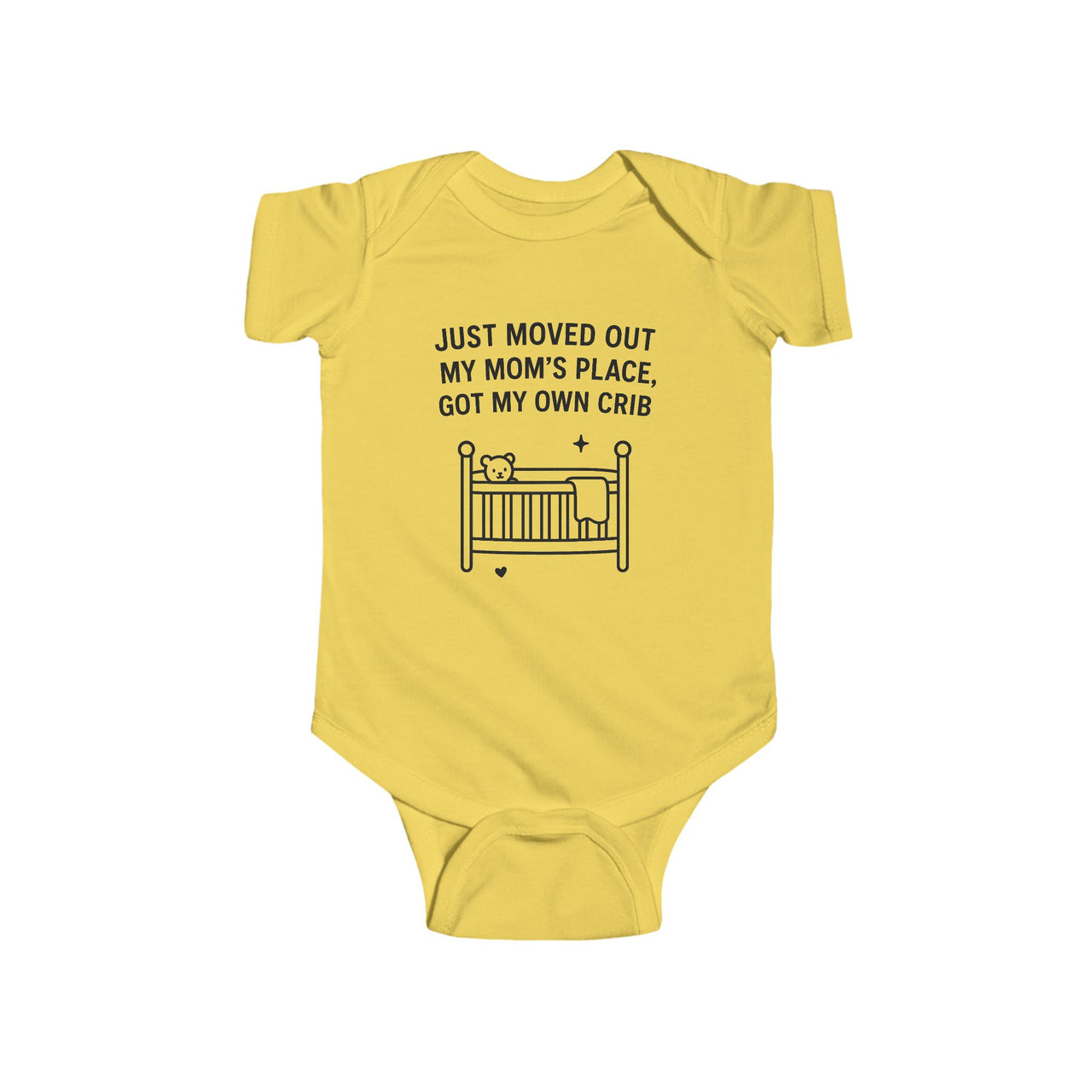 Infant Jersey Bodysuit - "Just Moved Out, Got My Own Crib" Baby Gift