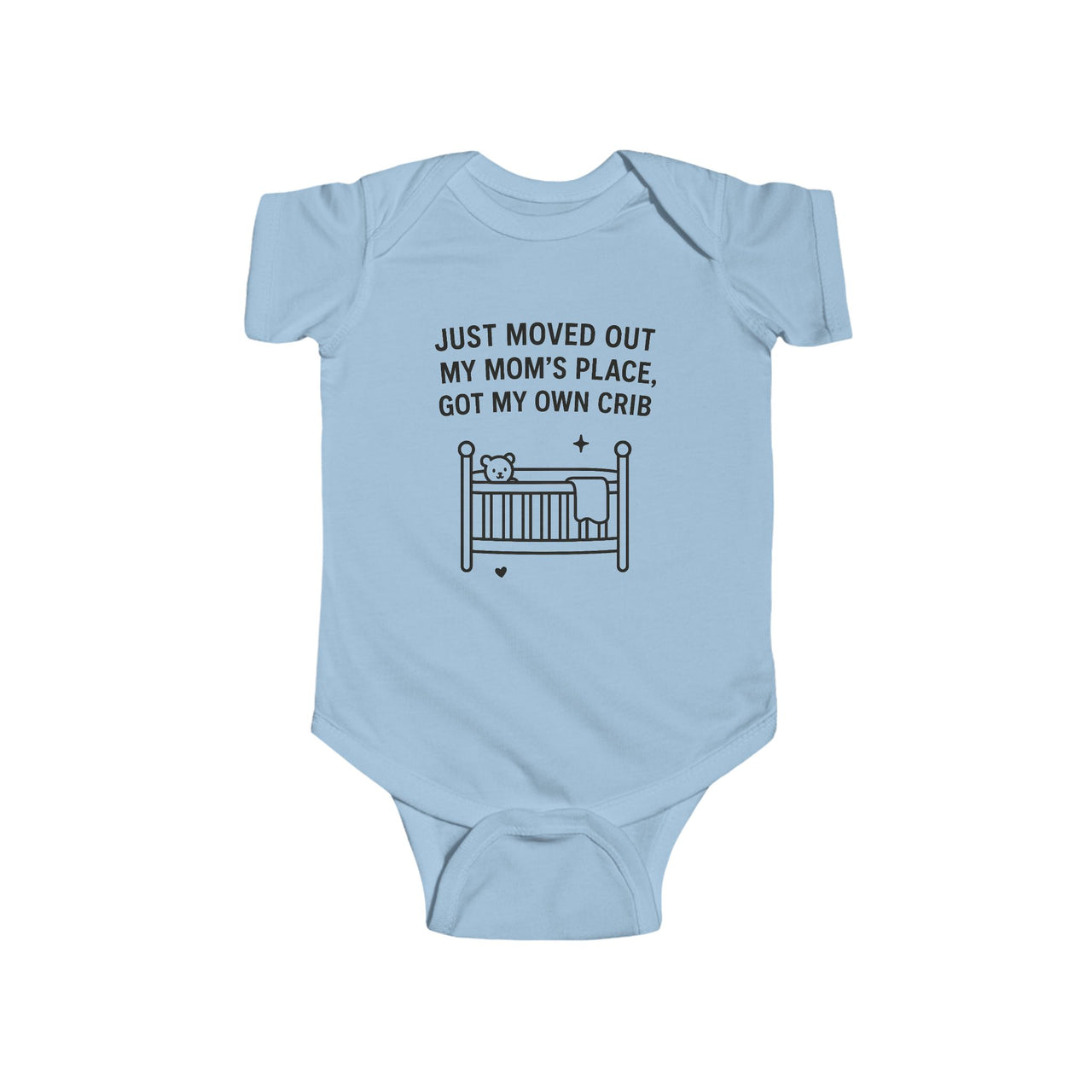 Infant Jersey Bodysuit - "Just Moved Out, Got My Own Crib" Baby Gift