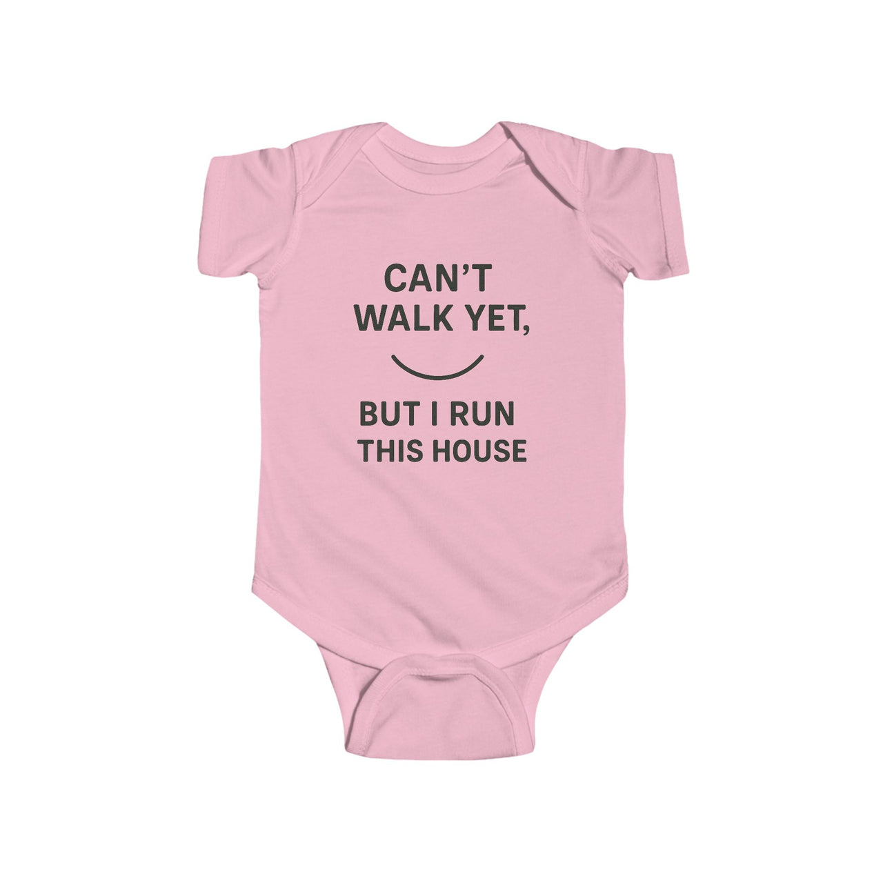 Infant Jersey Bodysuit - "Can't Walk Yet But I Run This House" Baby Gift